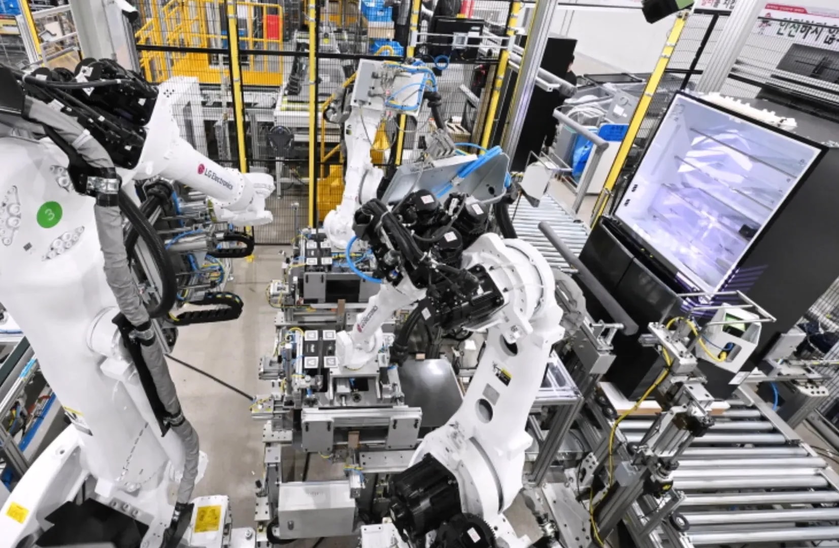 Modern industrial landscape with automated factories